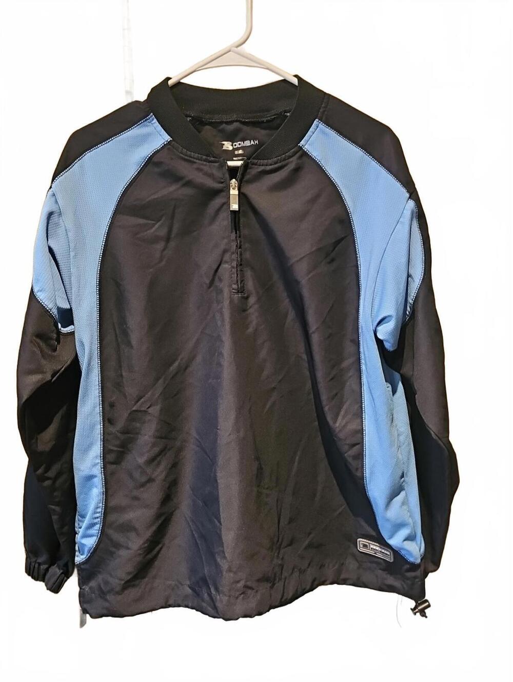 BOOMBAH Explosion Mens Pullover Wind Rain Breaker Size XXS 1/4 Zip Blue/black